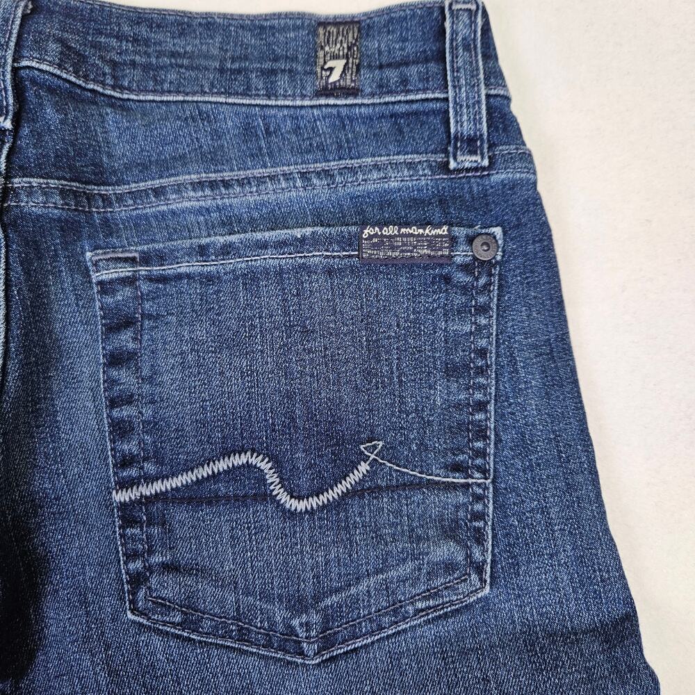 7 For All Mankind Bootcut Jeans Women Low Rise Stretch Denim Blue Western 27 - Picture 9 of 16